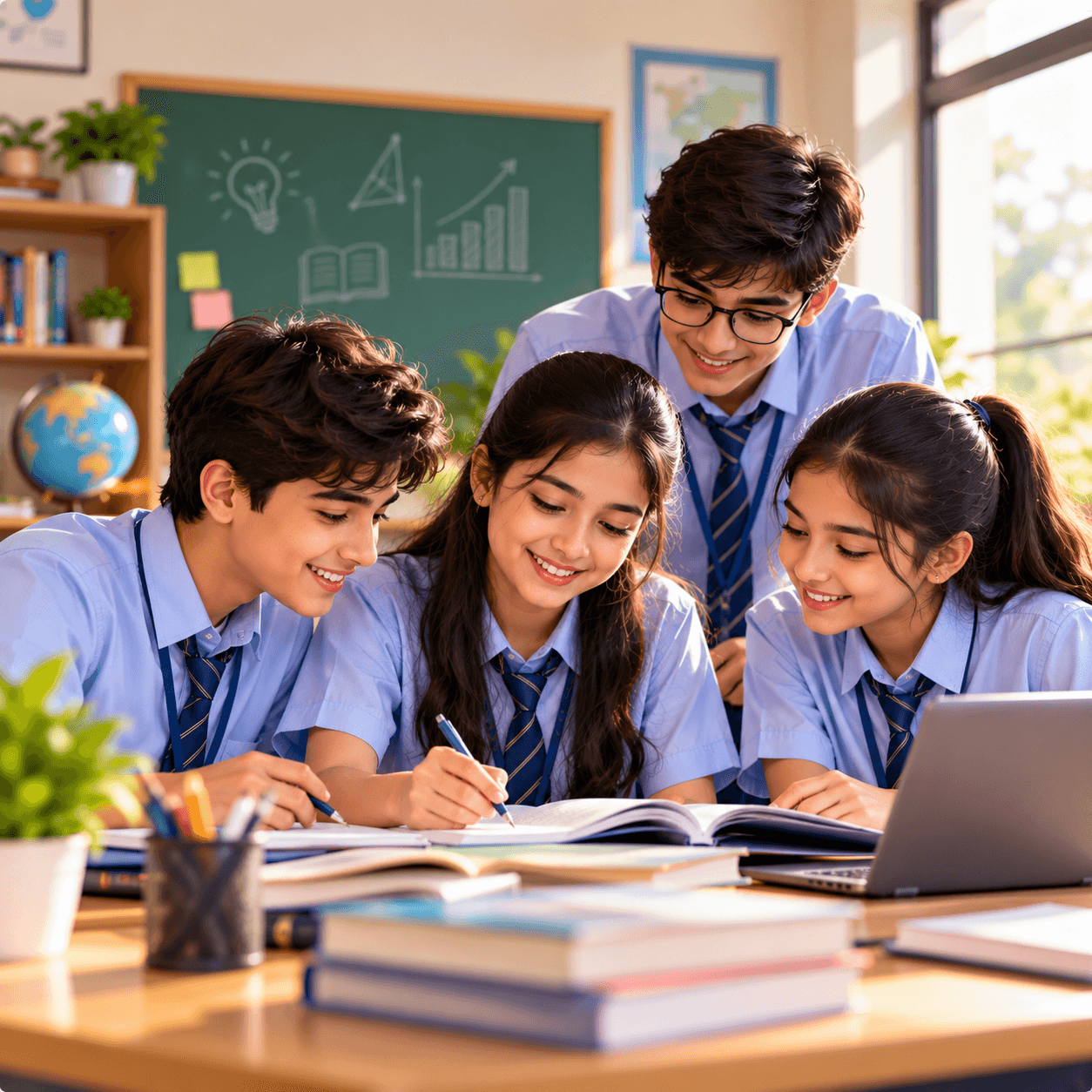 Students studying